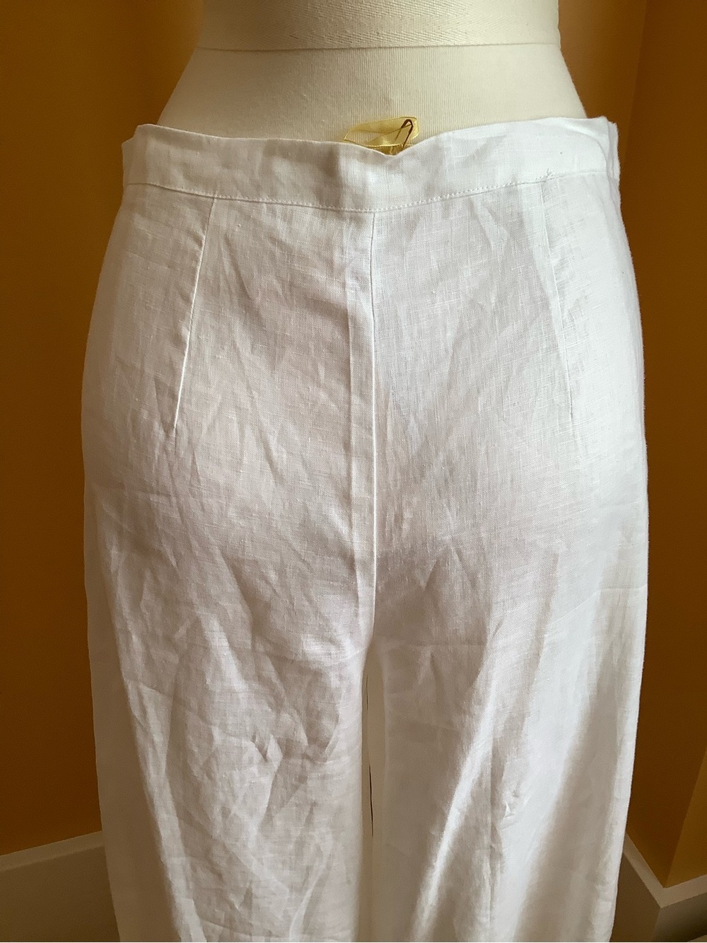 AGGEL White Linen Wide Leg Pants High Rise Trousers Quiet Luxury M NWT - Picture 6 of 11